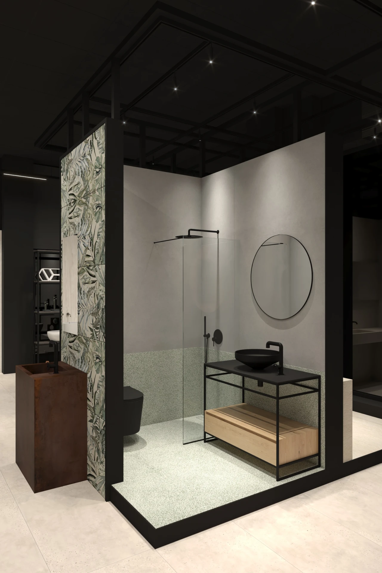 interior design showroom floor bath